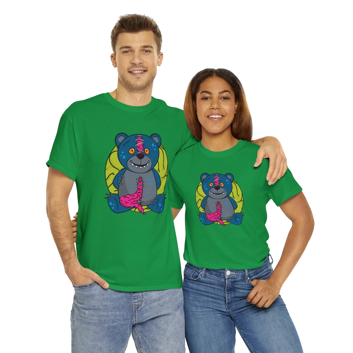 Zombie Brain Teddy Bear Unisex Heavy Cotton Tee