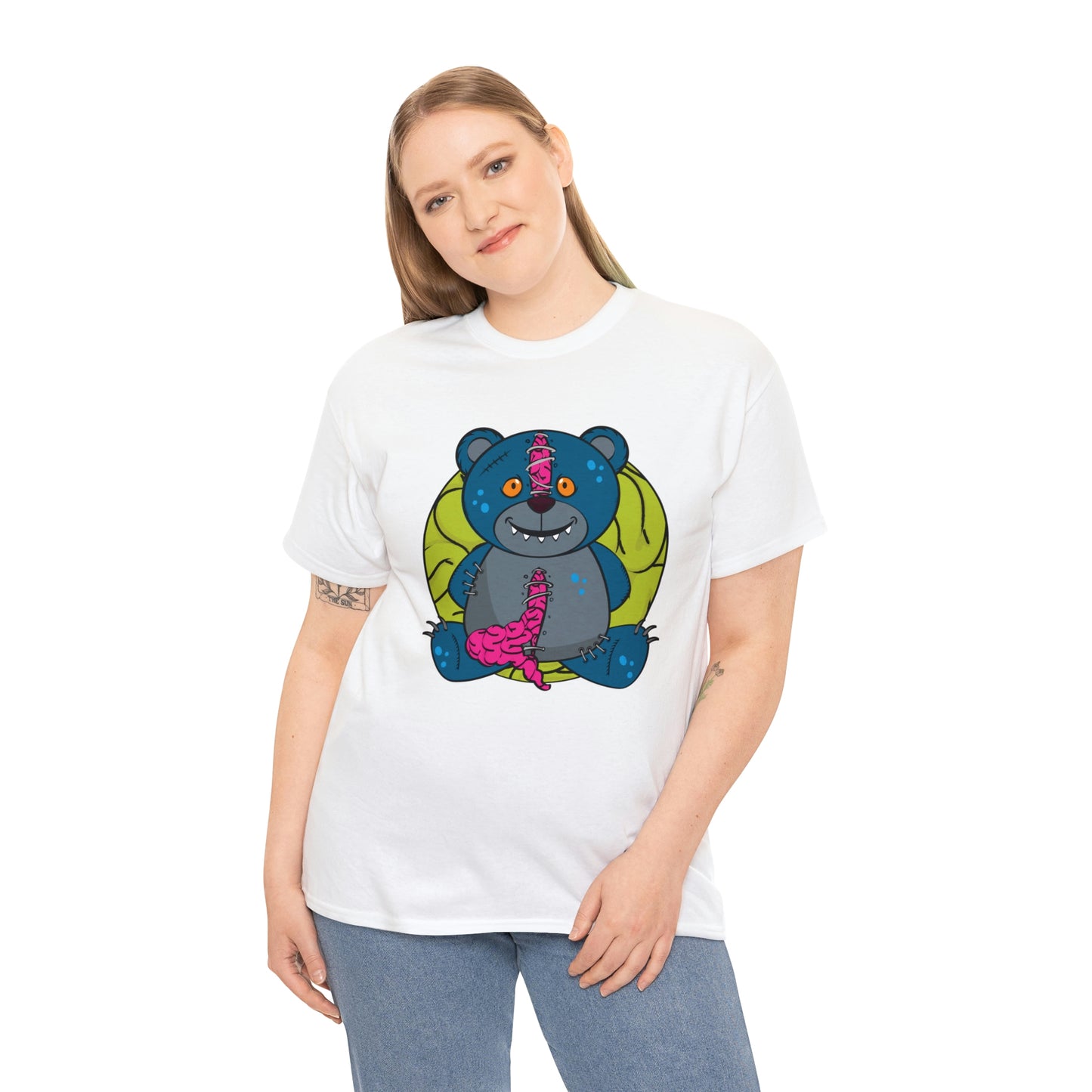 Zombie Brain Teddy Bear Unisex Heavy Cotton Tee