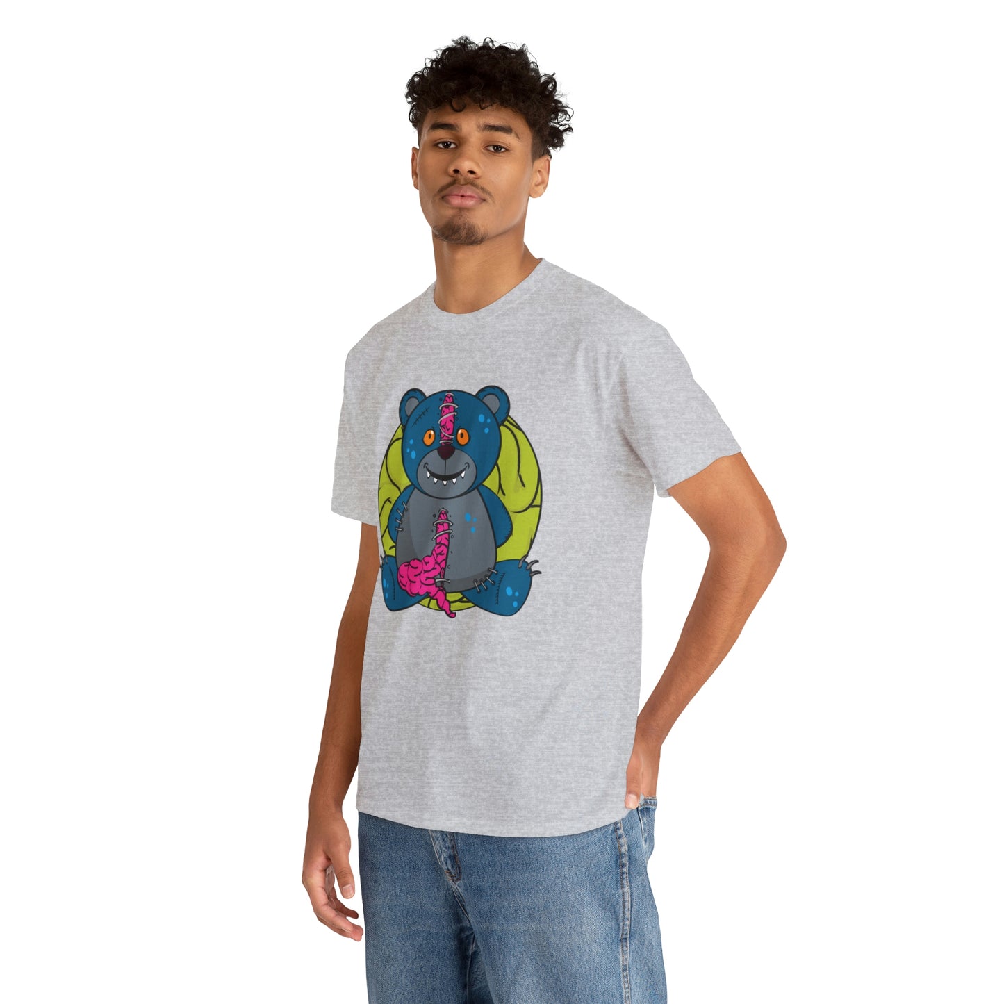 Zombie Brain Teddy Bear Unisex Heavy Cotton Tee