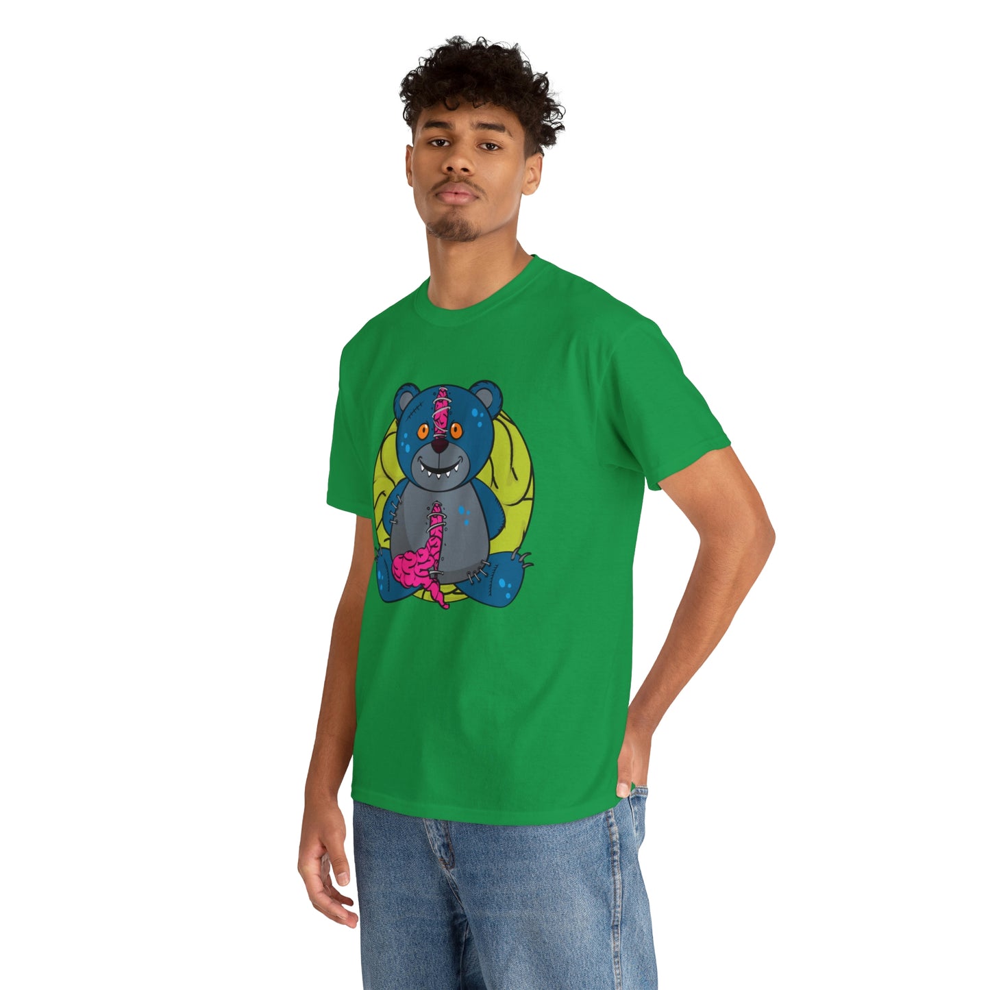 Zombie Brain Teddy Bear Unisex Heavy Cotton Tee