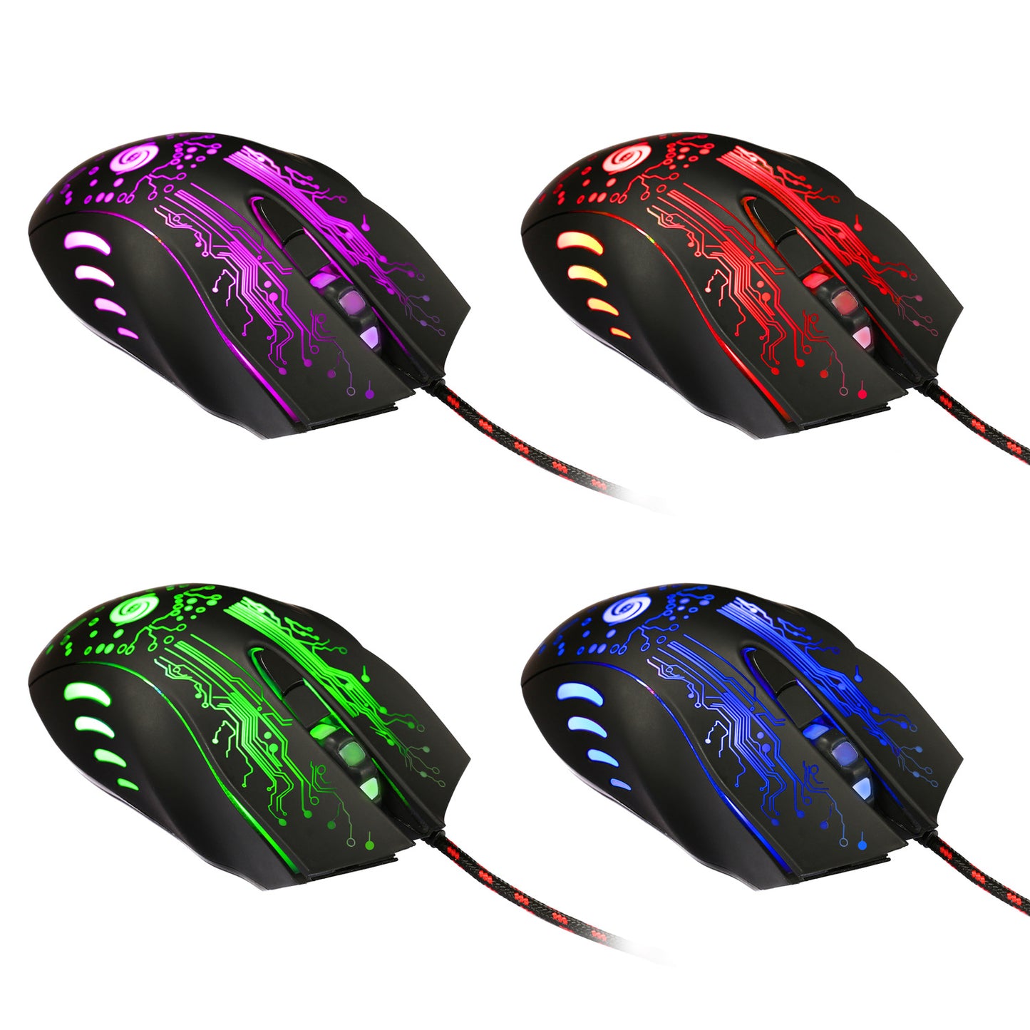 USB Wired Gaming Mouse Adjustable 7 Buttons LED Backlit