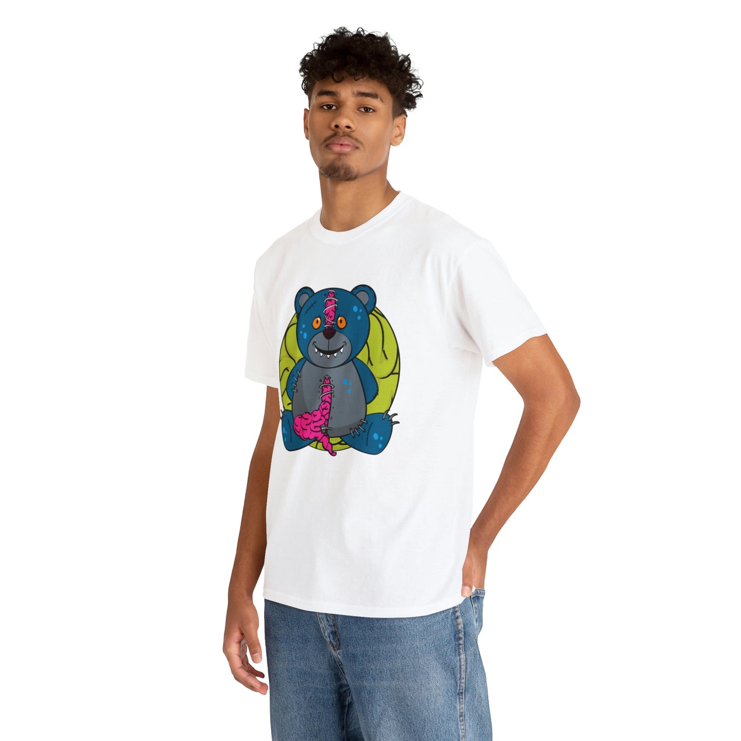 Zombie Brain Teddy Bear Unisex Heavy Cotton Tee