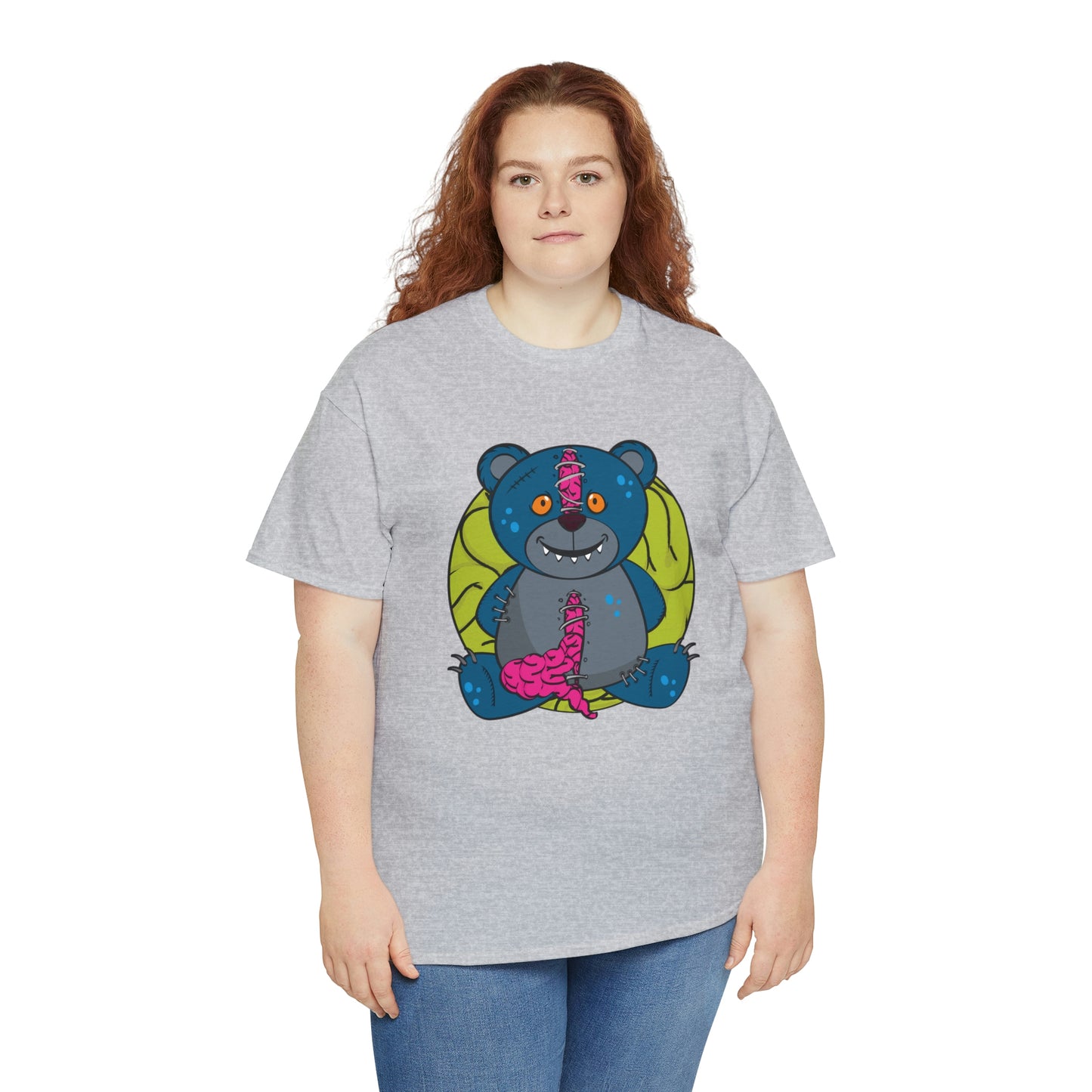 Zombie Brain Teddy Bear Unisex Heavy Cotton Tee