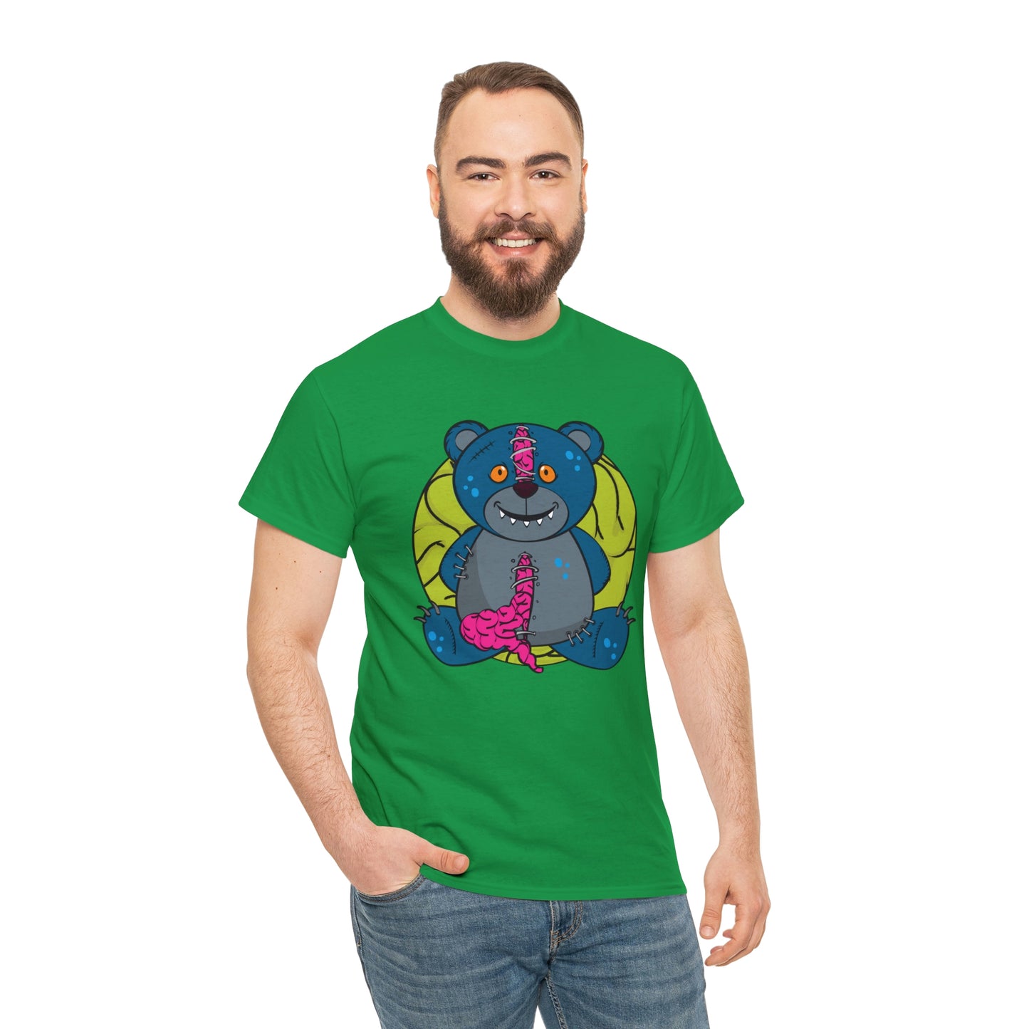 Zombie Brain Teddy Bear Unisex Heavy Cotton Tee