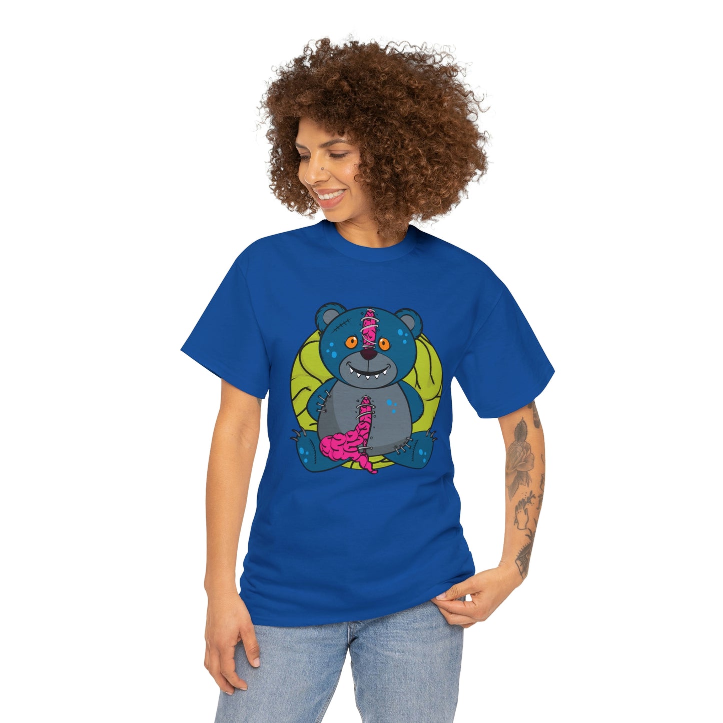 Zombie Brain Teddy Bear Unisex Heavy Cotton Tee